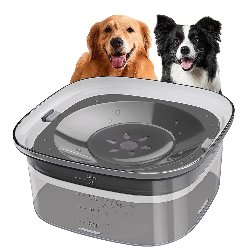 Dog Water Bowl 2L Anti-Spill&Anti-Slip