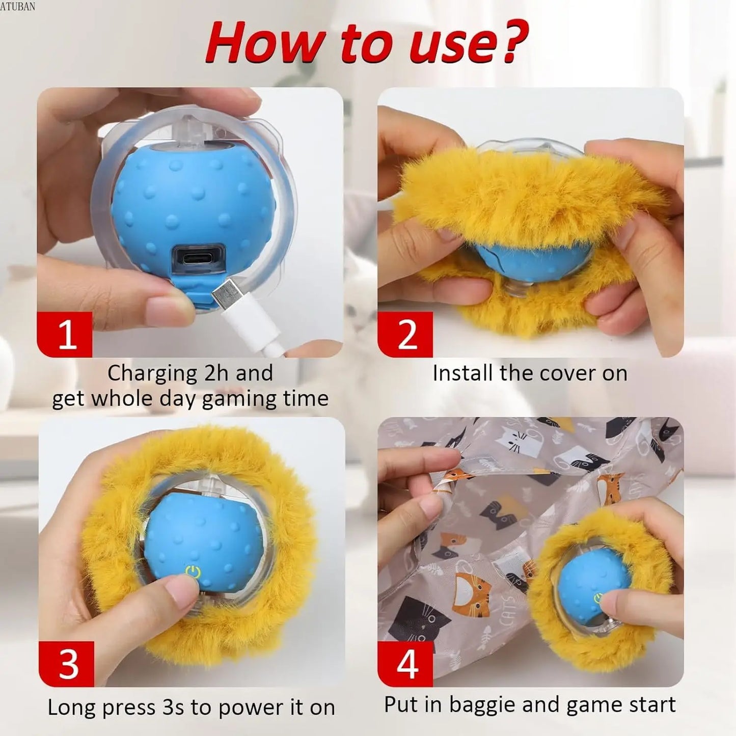 Water moving ball Cat Toy